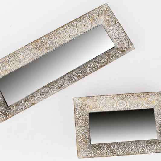 Spiegel-Tablett eckig